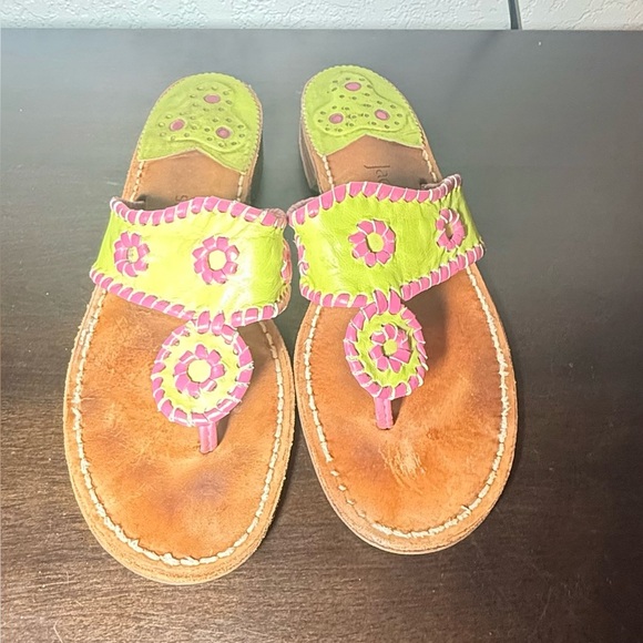 Jack Rogers Pink and Green Sandals - Picture 1 of 6